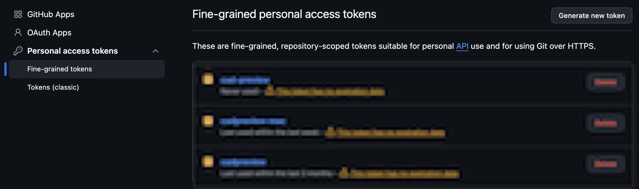 Github API New Token